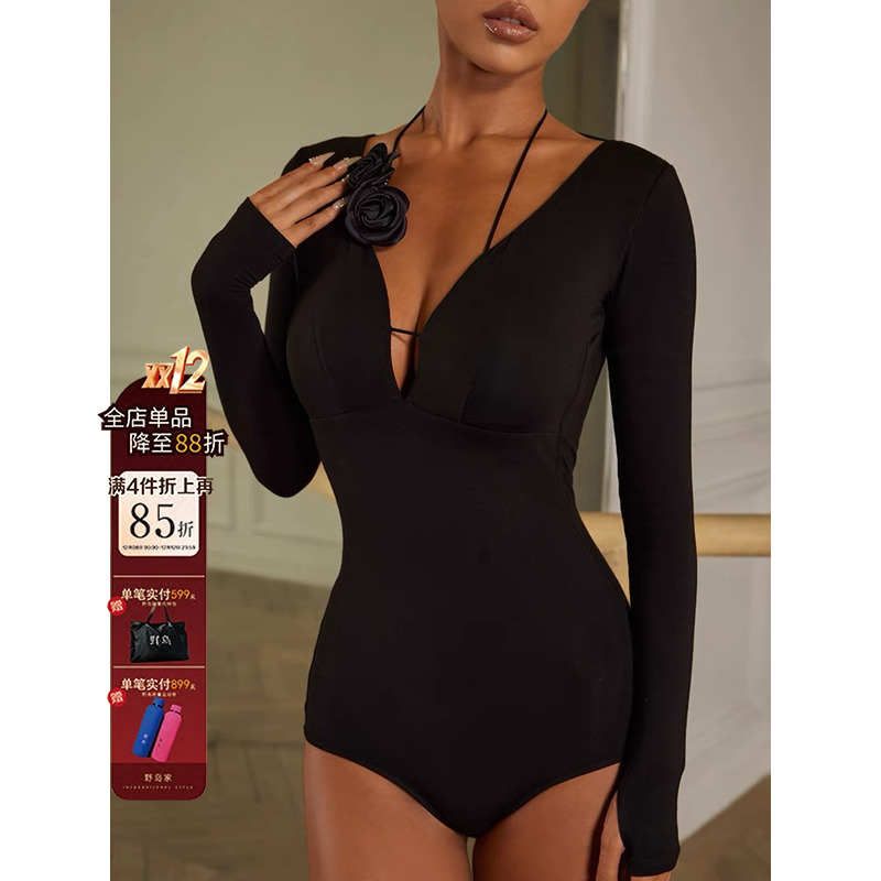 上衣长袖露背拉丁舞ZYM美背新款