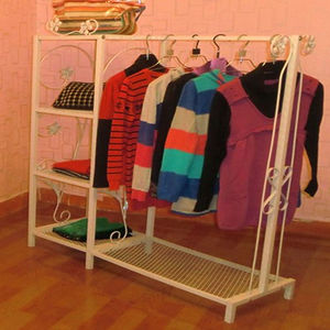 铁艺落地衣服储存架服装展示架服装店货架挂衣架陈列架鞋包摆放架