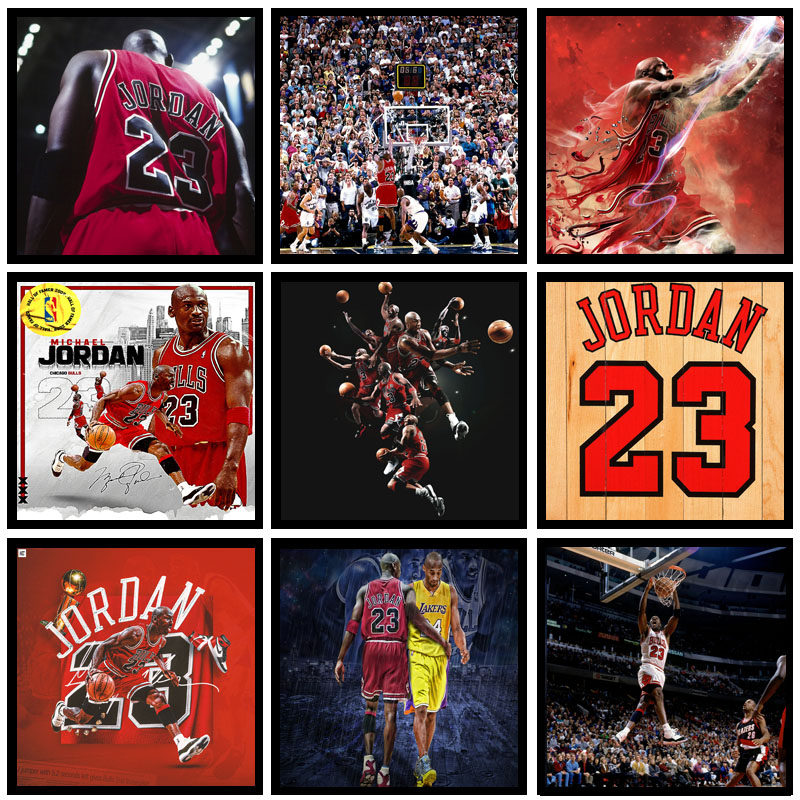乔丹NBA公牛23号aj海报装饰画篮球明星Jordan客厅卧室儿童房挂画