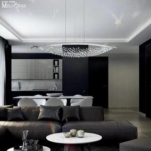 轻奢吊灯无主灯一字餐厅岛台吊灯一帆风顺高级艺术船型水晶灯 意式