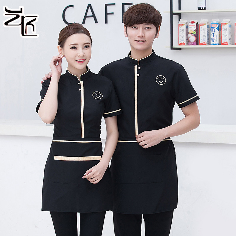 酒店工作服夏装餐厅饭店火锅店服务员工作服长短袖女网咖工装制服