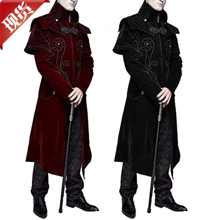 2025wish亚马逊爆款哥特式立领夹克秋冬外套万圣节cosplay服