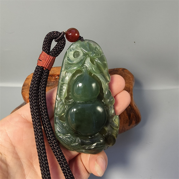 天然玉石岫玉岫岩玉手把件葫芦图片