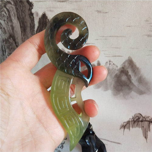 天然玉石 岫玉手把件 手玩件 精雕裸石 原石手把石 把玩件 仿古件