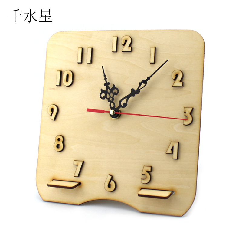 diyDIY手工木质钟表千水星