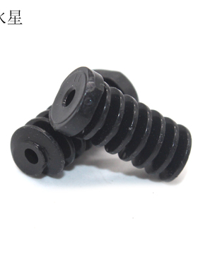 0.6M黑色蜗杆齿轮 2mm孔塑胶塑料减速齿轮小模数 DIY模型玩具配件