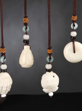 原创民族风天然象牙果挂饰毛衣链