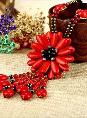 波西米亚手工项链配饰女民族风