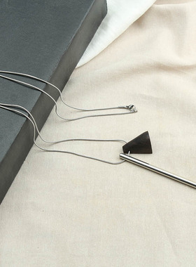 复古时尚简约几何三角项链女小众设计感高级轻奢气质百搭毛衣链