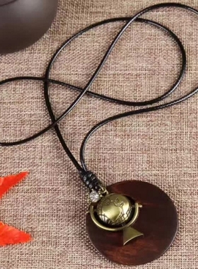 复古木质项链女民族风长款文艺