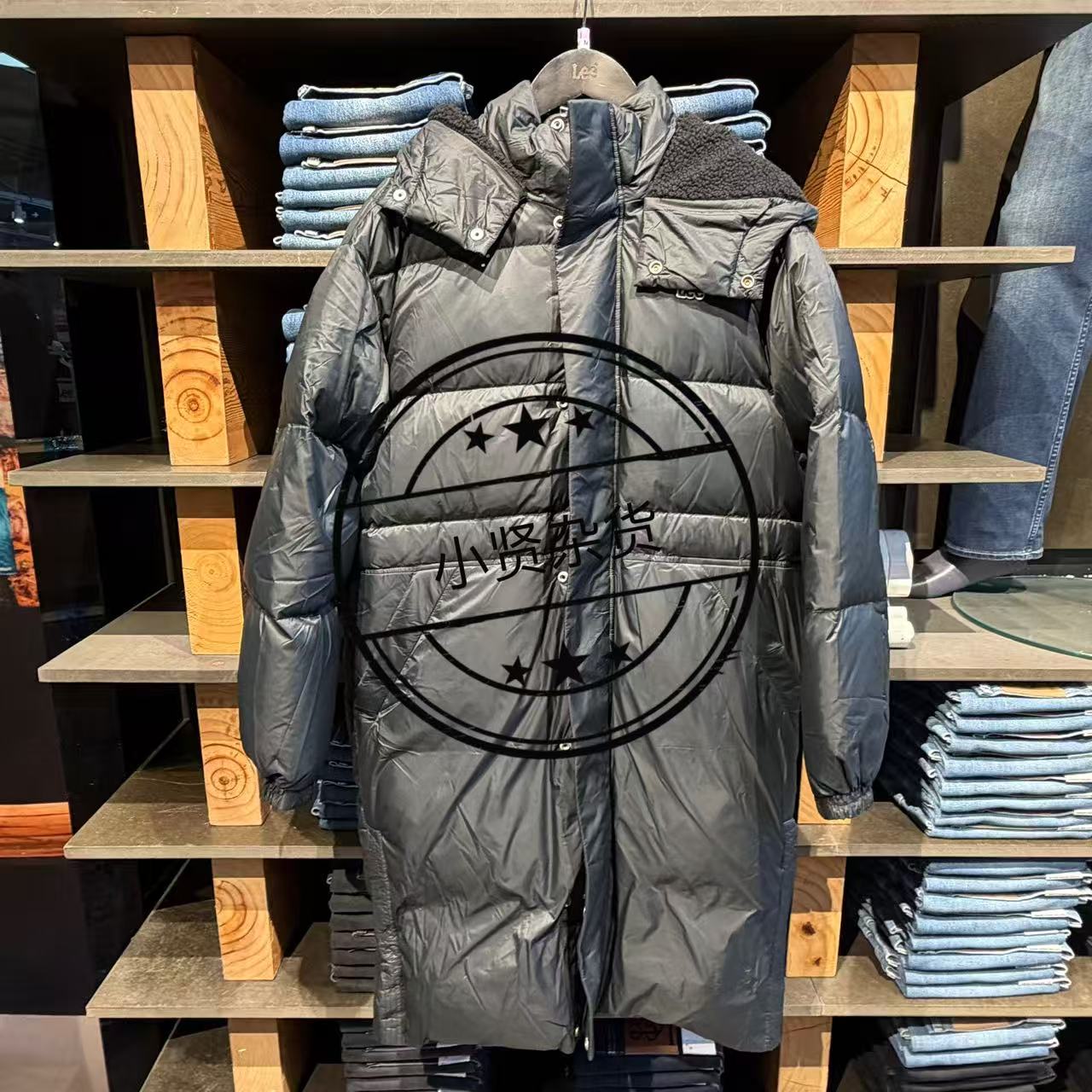 冬上新Lee防水连帽男士长款羽绒服 LMT007884204579-K11000