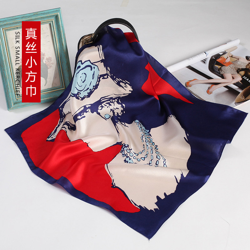 杭州100%桑蚕丝丝巾气质文艺真丝小方巾春秋薄款百搭飘逸小领巾女