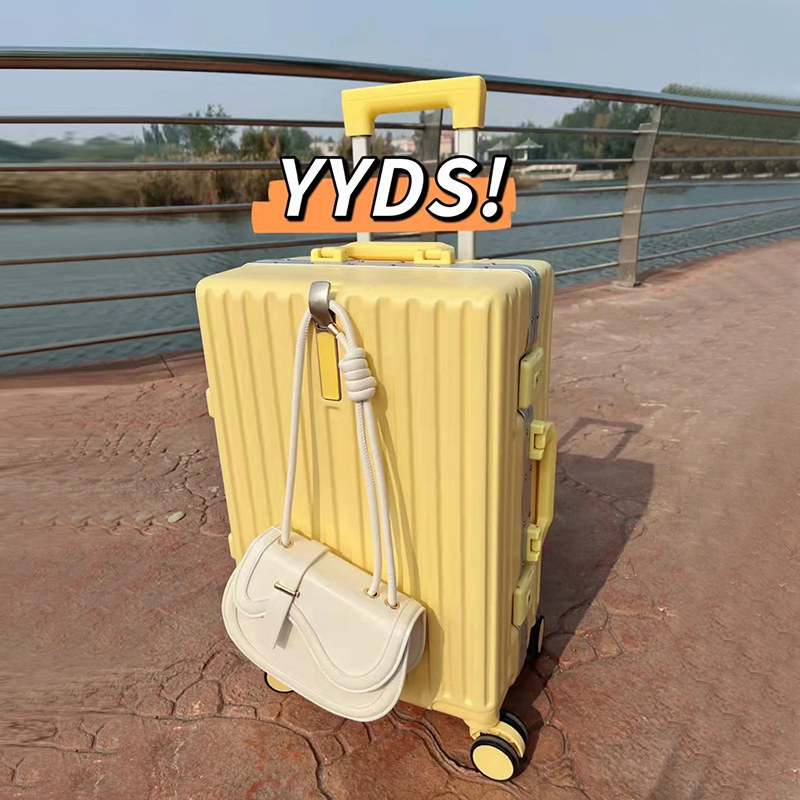 铝框行李箱女高颜值24寸密码箱旅行箱结实耐用加厚万向轮款拉杆箱