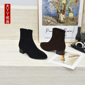 女鞋 时装 宽胖脚肥大码 43码 优选2024冬款 风粗跟弹力靴245 209