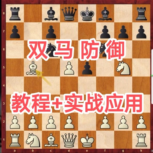 国际象棋初学入门开局双马防御微课堂实战应用培训自学视频教程