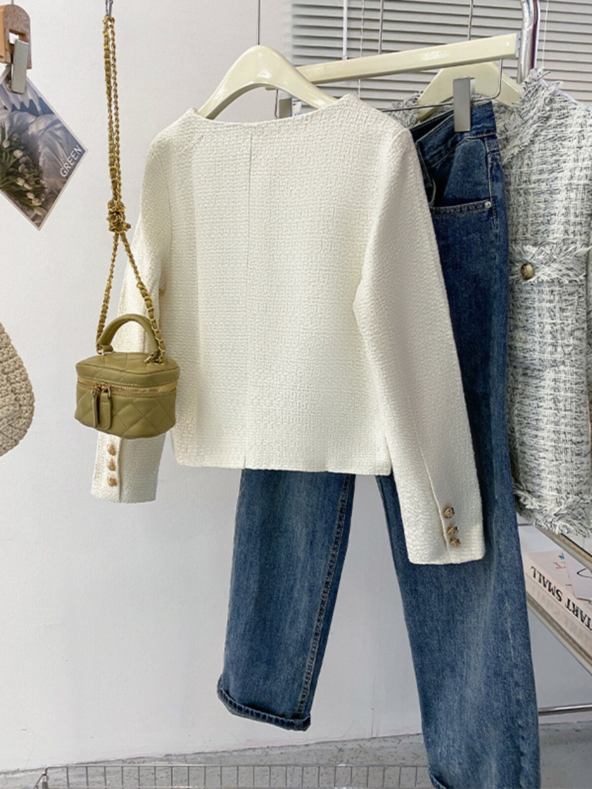 KK·STUDIO FEATURED CELEBRITY TEMPERAMENT SMALL FRAGRANCE SHORT COAT WOMENS AUTUMN HIGH-END JACKET TOP