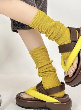 小腿袜子女堆堆袜韩版miu风甜酷慵懒显瘦透气网眼凉拖半掌袜秀款