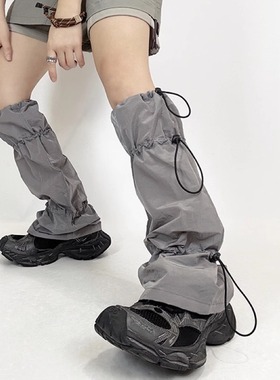 机能风腿套户外袜套徒步登山抽绳护腿辣妹骑行防晒堆堆小腿袜秋冬