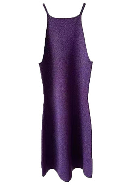 法国M家舞纤夏季新款女装 法式时尚亮感针织吊带连衣裙MFPRO02920