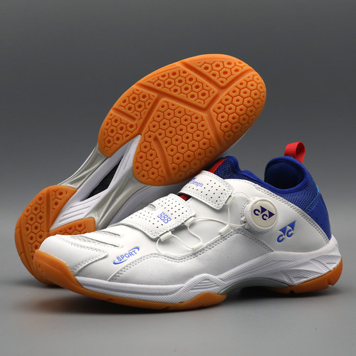 旋转纽扣羽毛球鞋男款牛筋底