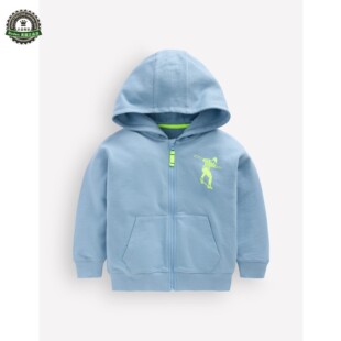 代购 MiniBoden儿童运动衫 26秋男童蓝色滑板拉链连帽卫衣 2-14岁