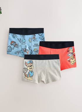 代购NEXT男童平角内裤 25秋蓝色狗狗巡逻队儿童内裤3件装 1.5-8岁