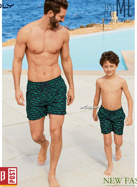 现货 NEXT男童泳裤 大童海军蓝鳄鱼图案沙滩裤 (12月/11/12-13岁)