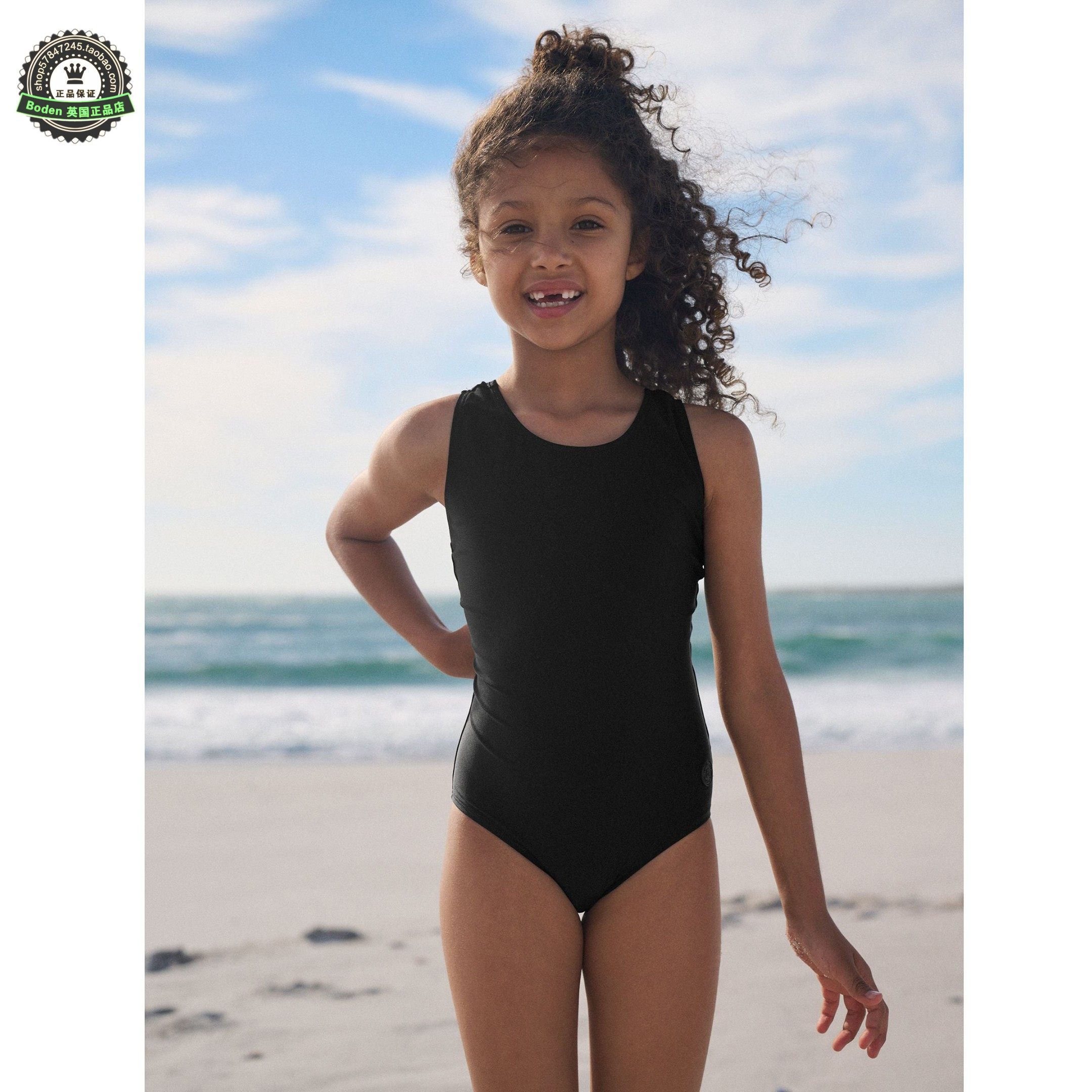 代购NEXT儿童连体泳衣 26春夏季女童黑色露背舒适运动泳装 3-16岁