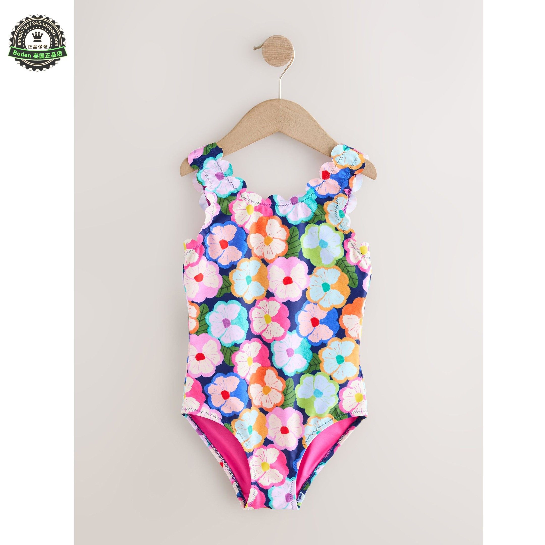 代购NEXT儿童连体泳衣 26春夏季大女童多色花卉扇贝边泳装 3-16岁