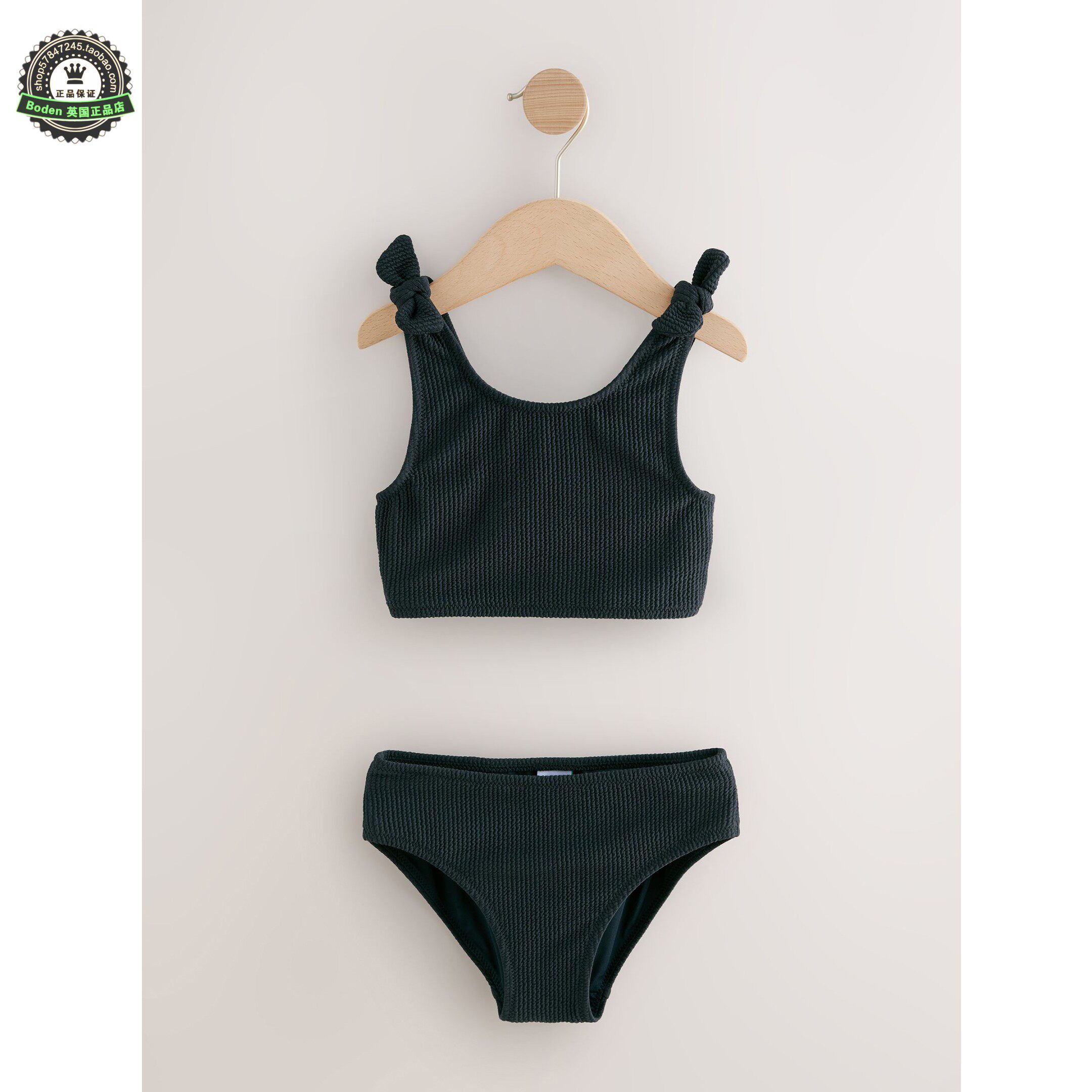 代购NEXT儿童泳衣 26春夏季大女童黑色褶皱比基尼分体泳装 3-16岁