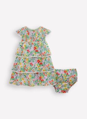 代购MiniBoden女宝宝连衣裙 26夏季女童多重春花纯棉婴儿裙 0-3岁