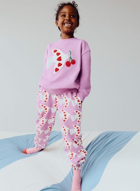 代购 MiniBoden儿童运动裤 26春秋季女童紫色鸽子慢跑长裤 2-10岁