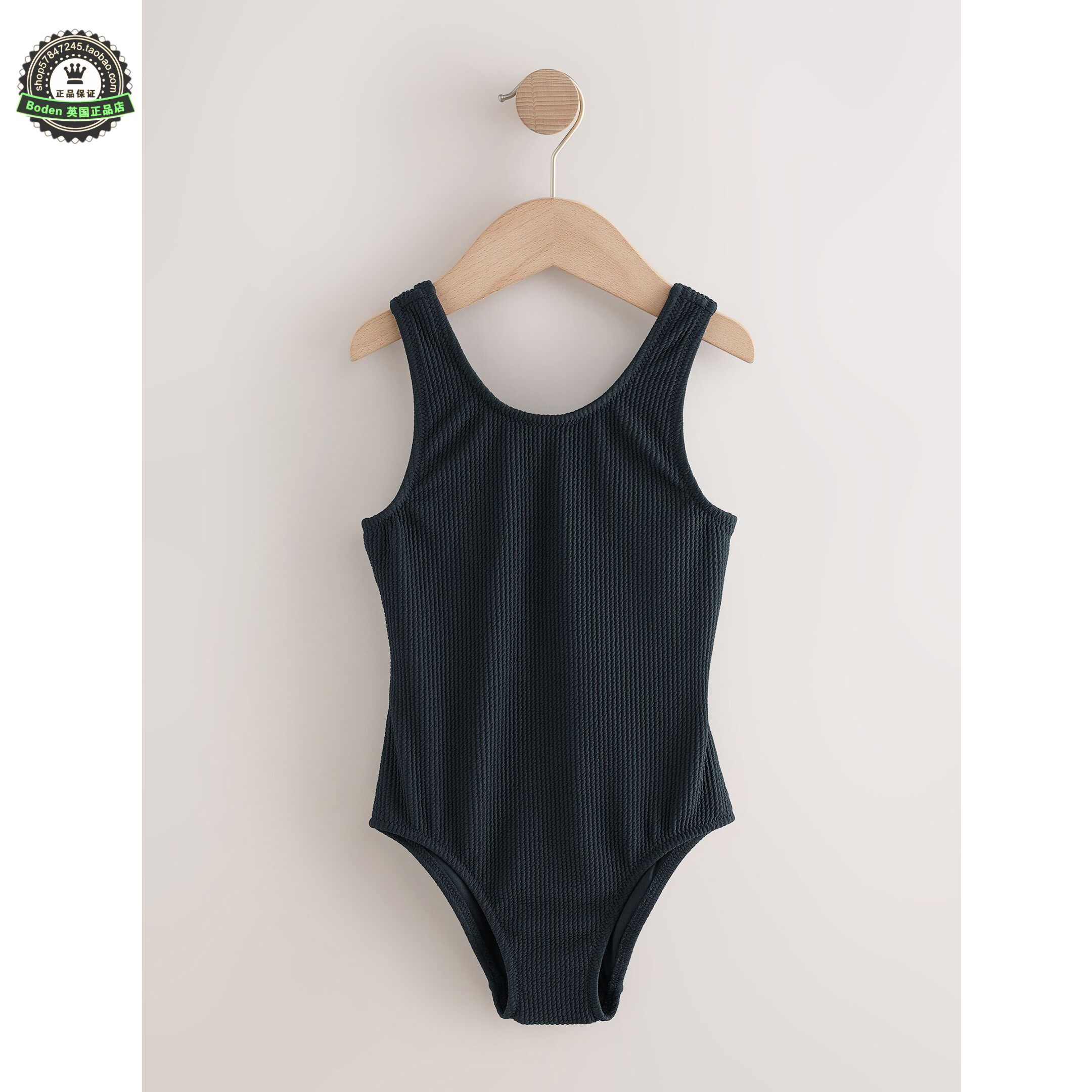 代购NEXT儿童连体泳衣 26春夏季女童黑色褶皱织纹吊带泳装 3-16岁