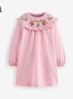 代购 MiniBoden儿童运动卫衣裙 25秋季女童粉色长袖连衣裙 2-12岁