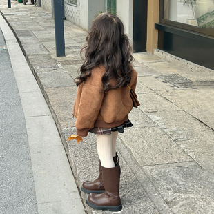 女童皮草外套冬季羊羔毛宽松仿皮毛一体大衣中大童儿童装男童洋气