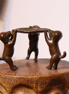 纯铜手工仿古风实心小摆件