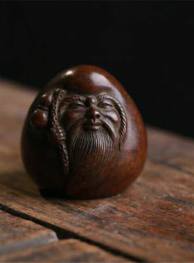 纯铜手工仿古实心紫铜寿星老头