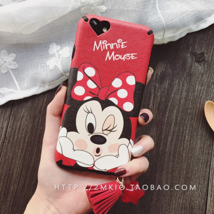 蝴蝶结iphone8卡通流苏硅胶手机壳X蚕丝7plus手机套6plus外壳防摔