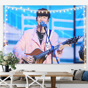 JJ林俊杰专辑周边背景布ins潮图挂布学生寝室上下铺装饰布置墙布