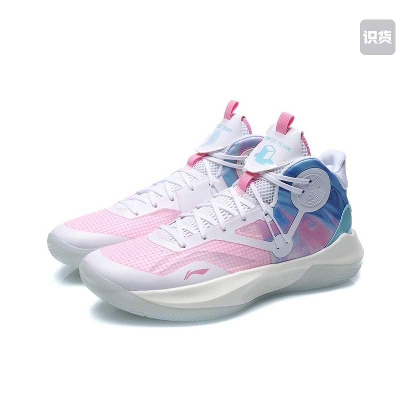 李宁 音速 9 Team 篮球鞋 冰淇淋樱花粉 ABAS107-1 江苏AC仓