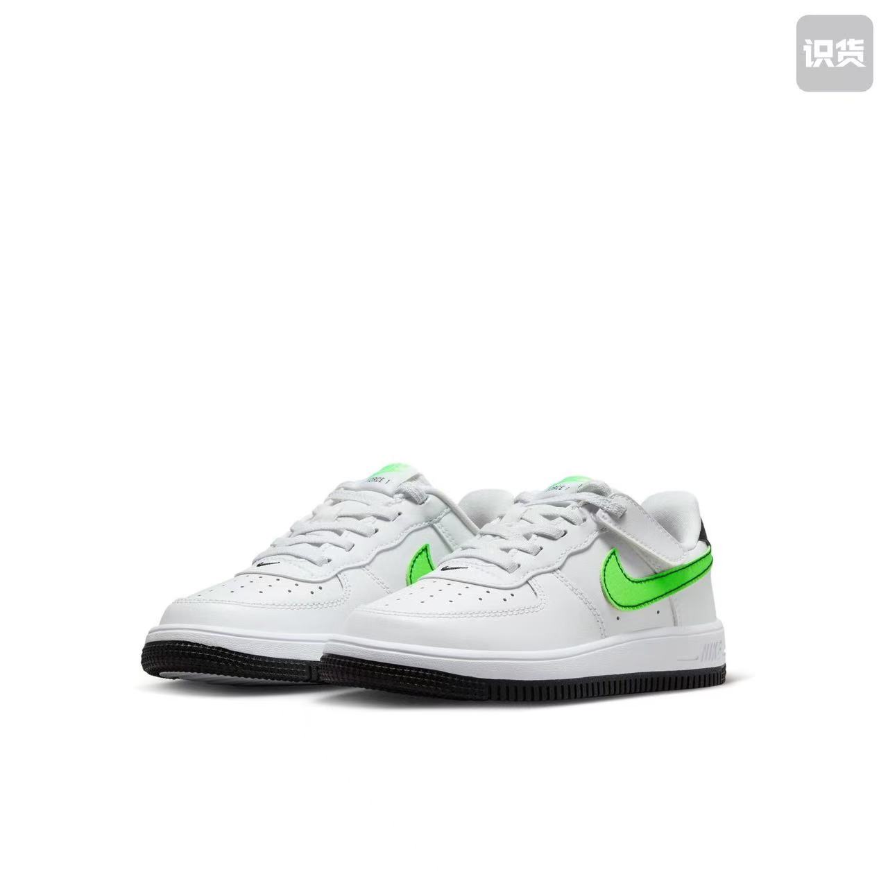 Nike Force 1Low FN0237-106防滑耐磨低帮板鞋白绿中小童河南LL仓