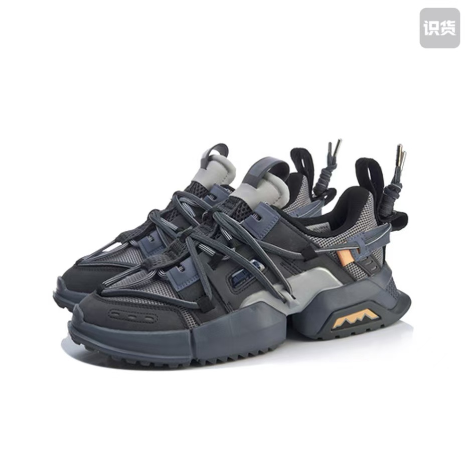 中国李宁AGLP075-6盘古Trek 耐磨低帮运动休闲鞋男凝雪灰河南LL仓