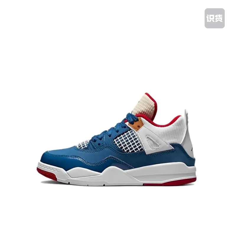 Air Jordan 4 retro 防滑耐磨 减震童/白蓝DR6953-400武汉py仓