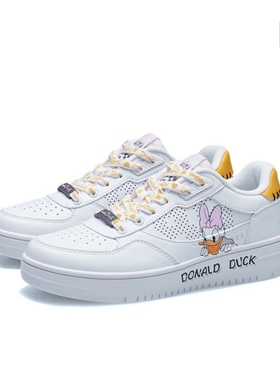 李宁 迪士尼联名 经典百搭 板鞋 白色/黄色 AGCS146-2 江苏AC仓