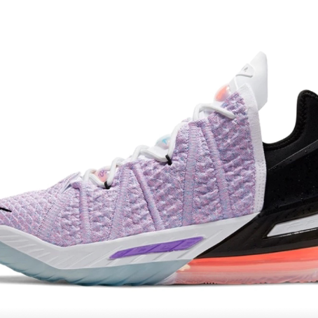 Nike Zoom LeBron 18篮球鞋 淡紫/黑色/白色CQ9284-900嘉兴顺丰仓