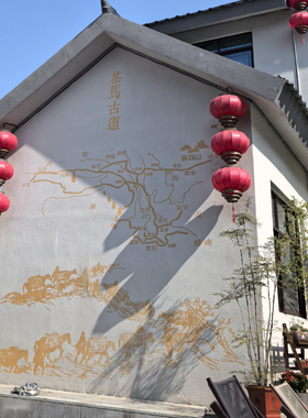 茶马古道墙体彩绘模板