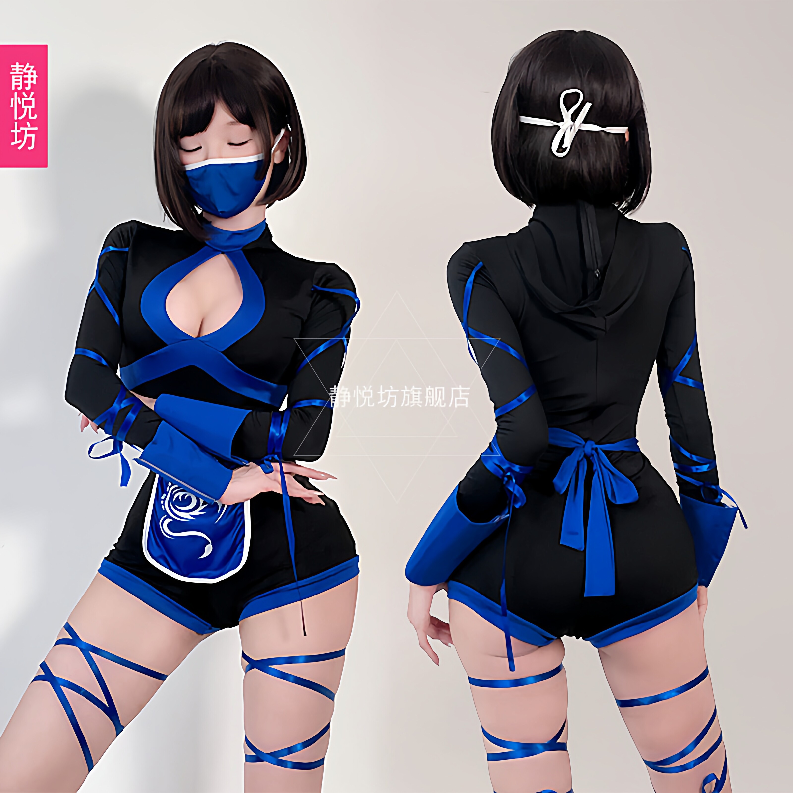 欧美跨境女装万圣节服装蒙面ds领舞夜店酒吧ninja日本忍者