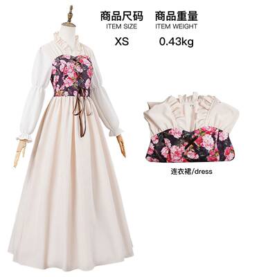 文艺复兴时期连衣裙女式中世纪服装维多利亚时代海盗裙仙女女巫