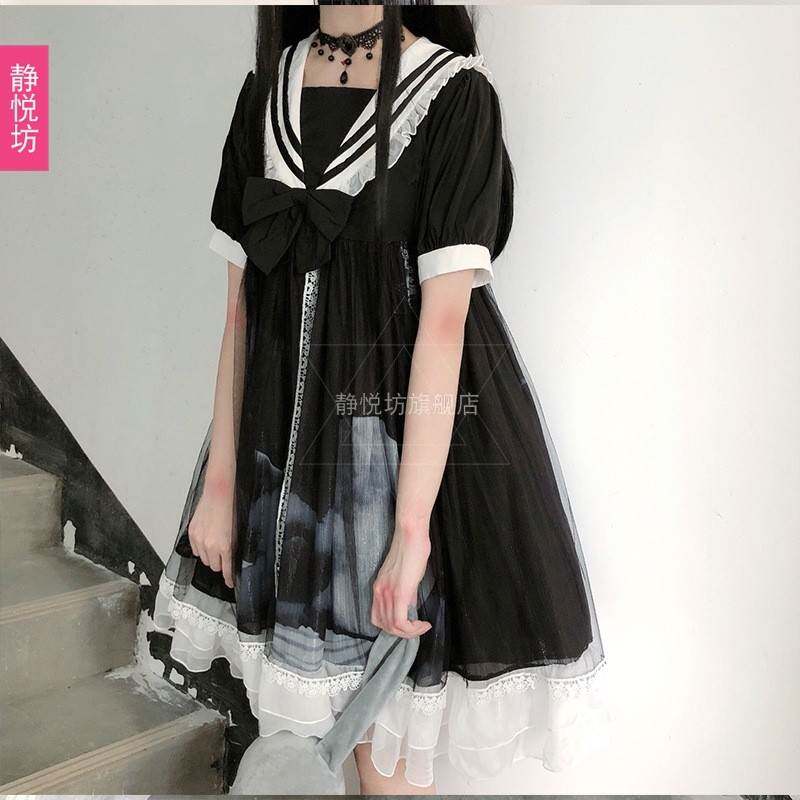 洛丽塔黑暗系洋装日系软妹哥特风女装萝莉塔连衣裙学生lolita裙