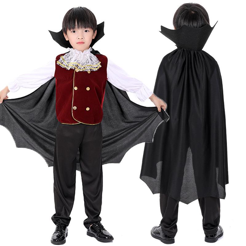 万圣节恐怖儿童服化妆舞会cosplay服装舞台服吸血鬼男孩英国骑士